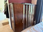 Vintage walnoot houten kast, Huis en Inrichting, Ophalen, Gebruikt, Met hangruimte, 200 cm of meer