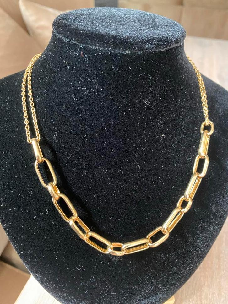 Nieuw! ZINZI Verguld Collier ZIC1804G, Sieraden, Tassen en Uiterlijk, Kettingen, Nieuw, Zilver, Goud, Met hanger, Verstelbaar