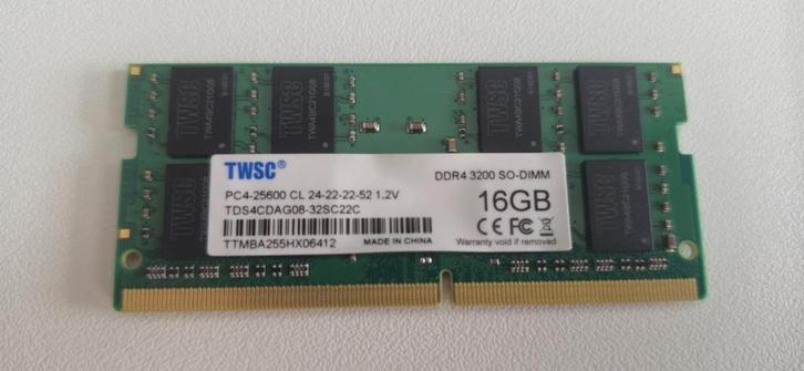 16GB SODIMM DDR4-3200 - GROEN, Computers en Software, RAM geheugen, Zo goed als nieuw, Laptop, 16 GB, DDR4, Ophalen of Verzenden