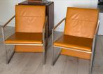 Moderne leren fauteuils Arco Spine-set van 2, Huis en Inrichting, Stoelen, Twee, Overige kleuren, Leer, Ophalen of Verzenden
