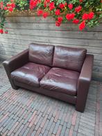 Lederland 2-zits bank - aubergine - zo goed als nieuw, Huis en Inrichting, Banken | Bankstellen, Ophalen, 150 tot 200 cm, Tweepersoons