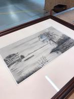 Mooie aquarel 1953 schilderij antiek, Ophalen of Verzenden