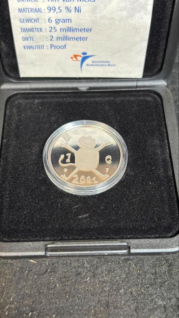 Laatste Gulden Herdenkingsmunt 2001, Postzegels en Munten, Munten | Nederland, Losse munt, 1 gulden, Koningin Beatrix, Ophalen of Verzenden