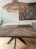 Houten eettafel van Rivera Maison, Huis en Inrichting, Tafels | Eettafels, 100 tot 150 cm, Vierkant, Ophalen of Verzenden, Zo goed als nieuw