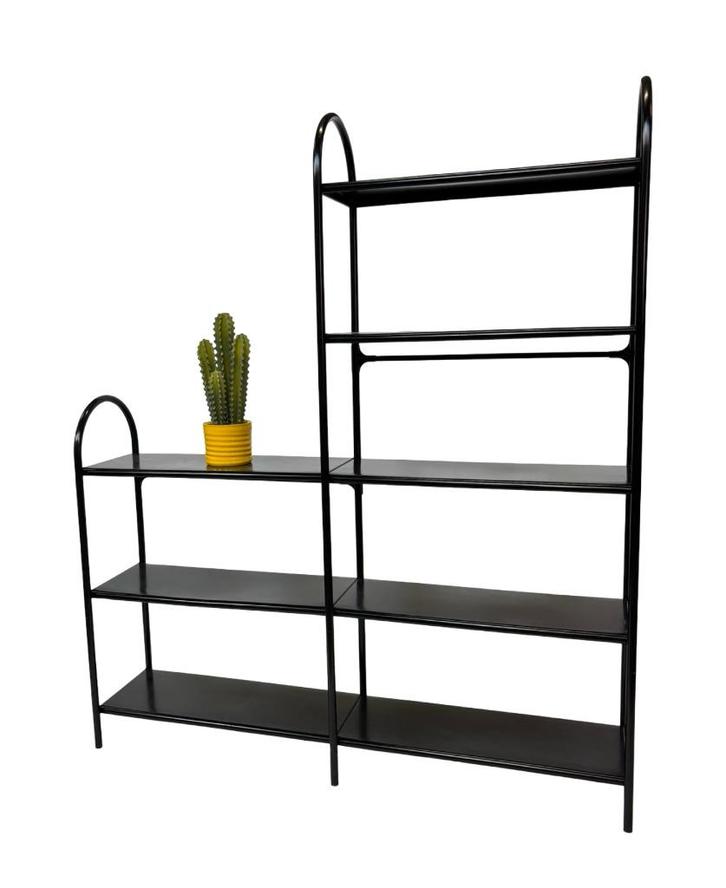 Vintage kast roomdivider staal jaren 80 zwart functioneel, Huis en Inrichting, Kasten | Wandmeubels, Gebruikt, Minder dan 100 cm