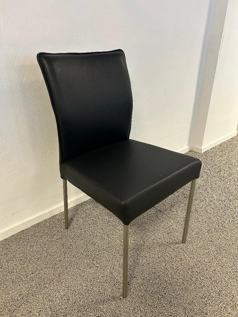 stoel leder zwart, Ophalen, Modern, tijdloos, industrieel,, Zwart, Zo goed als nieuw