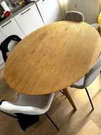 Ronde massief houten eettafel 120cm, Huis en Inrichting, Tafels | Eettafels, Ophalen, Gebruikt, Rond, Vier personen