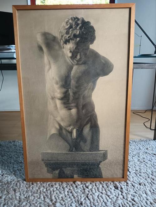 Originele grote tekening ingelijst Teunis Bakker (1894-1964), Antiek en Kunst, Kunst | Tekeningen en Foto's, Ophalen
