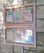twee prachtige identieke glas in lood ramen, uit 1936, Doe-het-zelf en Verbouw, Glas en Ramen, Ophalen, Gevelraam of Ruit, Gebruikt