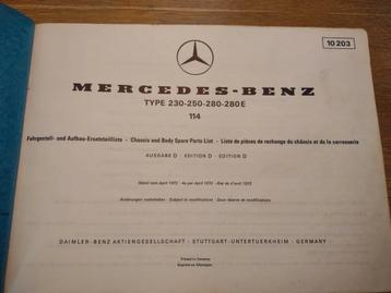 Mercedes-Benz Type 230, 250, 280 en 280E (modelserie 114) beschikbaar voor biedingen