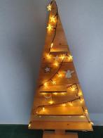 Houten kerstboom inclusief verlichting en versiering, Ophalen, Gebruikt