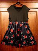 rockabilly style jurk zwart met rozen 46/48, Jurk, Ophalen of Verzenden, Zwart