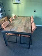 Eettafel houtlook 220CM, Huis en Inrichting, Tafels | Eettafels, Ophalen, Kunststof, 200 cm of meer, 50 tot 100 cm