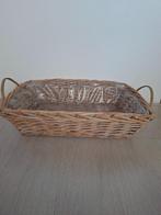 Grote rechthoekige rieten mand, L64 x B45 x  H17 cm, Ophalen, Gebruikt, Mand, Riet