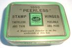 Blikje 5,9 x 4,3 x 1,3 cm "Peerless" Stamp Hinges 1000 stuks, Ophalen of Verzenden