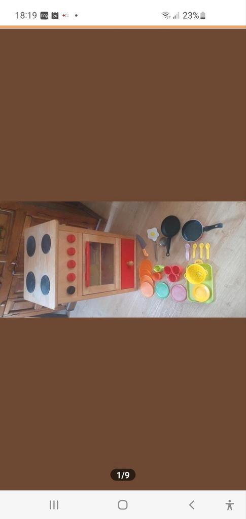 Houten speelkeuken met attributen, Kinderen en Baby's, Speelgoed | Speelkeukens, Hout, Ophalen