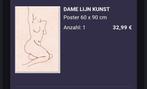 Simpel en mooie poster dame lijn 60 x 90, Verzamelen, Posters, Ophalen of Verzenden, Nieuw, A1 t/m A3, Film en Tv