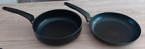 HEMA Koekenpan & Wokpan - Inductie Geschikt, Huis en Inrichting, Keuken | Potten en Pannen, Gebruikt, Koekenpan of Braadpan, Aluminium