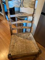 Houten stoel met rieten zitting, Huis en Inrichting, Stoelen, Ophalen, Gebruikt, Bruin, Eén