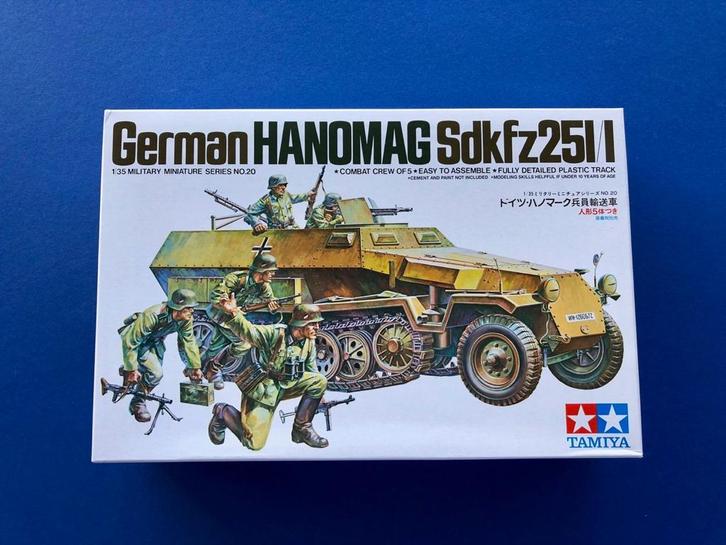 Tamiya	35020	German Hanomag Sd.Kfz.251/1 	1/35, Hobby en Vrije tijd, Modelbouw | Auto's en Voertuigen, Nieuw, Tank, 1:32 tot 1:50