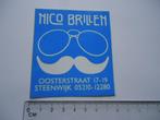 sticker oud Steenwijk Nico brillen vintage winkel retro opti, Verzenden, Zo goed als nieuw, Bedrijf of Vereniging