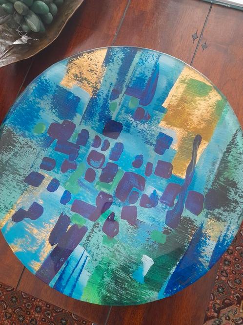 Decoratieve Schaal - Abstract Patroon Blauw/Groen/Goud, Antiek en Kunst, Antiek | Schalen, Ophalen of Verzenden