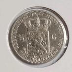 Nette Zilveren Halve (of 1/2) Gulden 1866 - Willem III, ½ gulden, Koning Willem III, Verzenden, Zilver