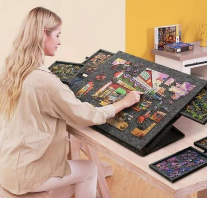 Vilt Puzzelbord  met 6 lades, Hobby en Vrije tijd, Denksport en Puzzels, Zo goed als nieuw, Overige typen, Minder dan 500 stukjes