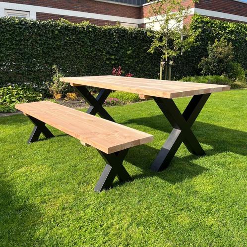 Nieuwe Douglas Tuintafels - Zwart Onderstel, Tuin en Terras, Tuintafels, Nieuw, Rechthoekig, Hout, Ophalen of Verzenden