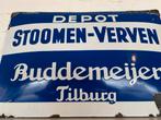 Buddemeijer Tilburg emaille reclamebord, Antiek en Kunst, Antiek | Emaille, Ophalen of Verzenden