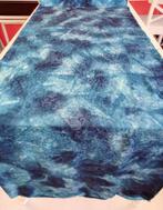 Lap stof: turquoise blauwe batik zijde (?) 150 x 215 cm, Hobby en Vrije tijd, Stoffen en Lappen, 200 cm of meer, Blauw, Satijn of Zijde