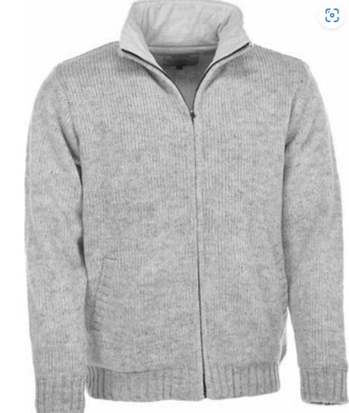 Pure Wool Herenvest  MNL-1703 Lichtgrijs, Kleding | Heren, Truien en Vesten, Nieuw, Maat 52/54 (L), Grijs, Ophalen of Verzenden