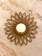 Bamboe spiegel zon - 45cm, Huis en Inrichting, Woonaccessoires | Spiegels, Ophalen, Minder dan 50 cm, Rond, Nieuw