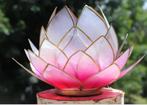 Lotus sfeerlicht chakra wit/roze doorschijnend met goud, Overige materialen, Nieuw, Ophalen of Verzenden, Wit