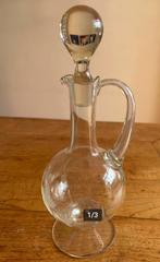 Glazen Karaf met Druivenmotief en Bolvormige Stopje, Antiek en Kunst, Ophalen of Verzenden