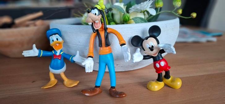 Disney Figuren Mickey Mouse, Donald Duck en Goofy, Verzamelen, Poppetjes en Figuurtjes, Gebruikt, Ophalen of Verzenden