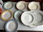 10 Vintage Borden Soc. Céramique Maastricht., Huis en Inrichting, Keuken | Servies, Gebruikt, Ophalen of Verzenden, Bord(en), Overige stijlen