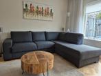 Ruime 2.5 zits bank met lounge deel in prima staat, Ophalen, Gebruikt, Hoekbank, Antraciet kleurig