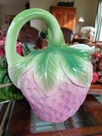 Franse Barbotine Vaas - Appel Kan brocante kerst aardbei, Antiek en Kunst, Ophalen of Verzenden