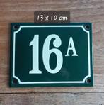 Emaille huisnummer 16A - Groen, Ophalen of Verzenden, Gebruikt