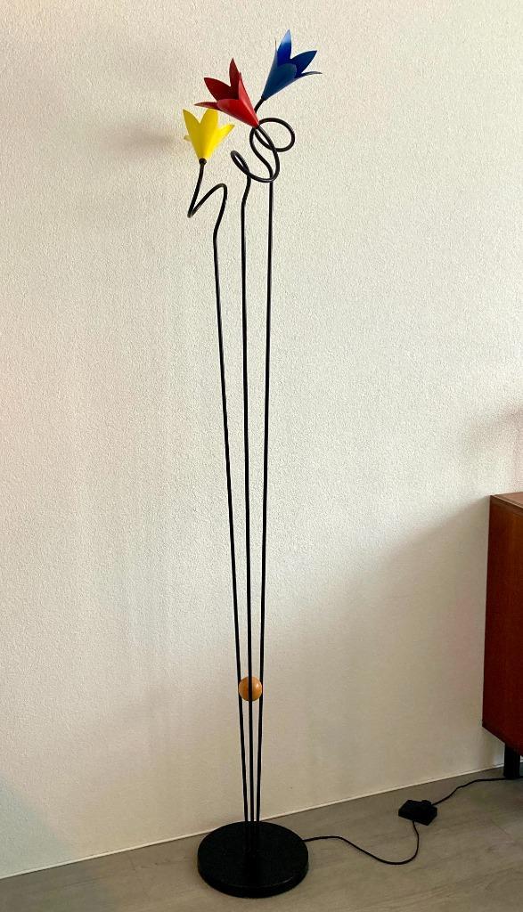 Vintage Design, Hala Zeist vloerlamp, jaren 60/70, Huis en Inrichting, Lampen | Vloerlampen, Gebruikt, 150 tot 200 cm, Hout, Metaal