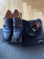 Magnanni mt 43 Grijs Blauw Leren Gesp Schoen met Riem, Blauw, Ophalen of Verzenden, Magnanni, Gespschoenen