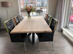 6 leren eetkamer vergaderstoelen HVS, Huis en Inrichting, Stoelen, Ophalen, Zwart, Leer, Zo goed als nieuw