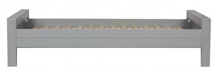 bed MOOOD, type Dennis, grenen, betongrijs, Huis en Inrichting, Slaapkamer | Bedden, Zo goed als nieuw, Eenpersoons, 90 cm, 200 cm