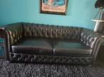 Lederen 3 zits bank zwart Chesterfield Brand, Huis en Inrichting, Banken | Sofa's en Chaises Longues, Ophalen, Gebruikt, Chesterfield