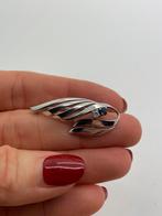 A82 Prachtige zilveren broche Teka blauwe saffier, Sieraden, Tassen en Uiterlijk, Antieke sieraden, Ophalen of Verzenden, Zilver