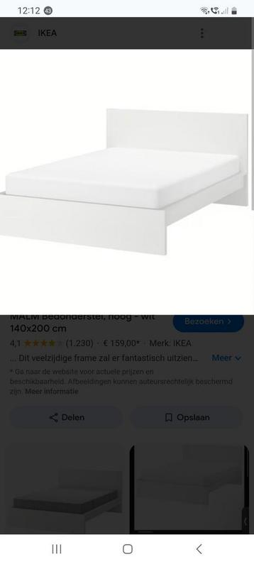 Mooi ikea malm bed 140x200 cm. - afbeelding 1