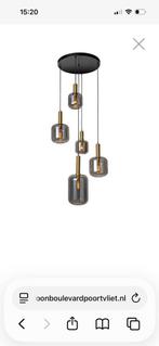 Moderne hanglamp met 5 lichtpunten, Huis en Inrichting, Lampen | Hanglampen, Ophalen of Verzenden, Zo goed als nieuw, Glas, 75 cm of meer