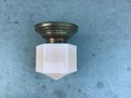 Art deco,Amsterdamse school lamp plafonniere roze 6 kantig, Ophalen of Verzenden