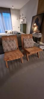 Mooie lage houten lounge stoelen, Nieuw, Ophalen